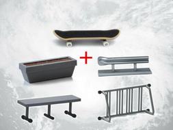 Tech Deck Fingerboard With Rail Finger Skate Board Park Ramp