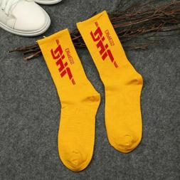 US Mens  Yellow DHL Vetements Style Cotton Long High Street 