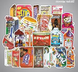 Backpack Water Bottle Helmet Food Funky Vinyl Stickers