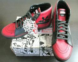 Vans x Marvel Mens Sk8 Hi Deadpool Leather shoes Black Red S